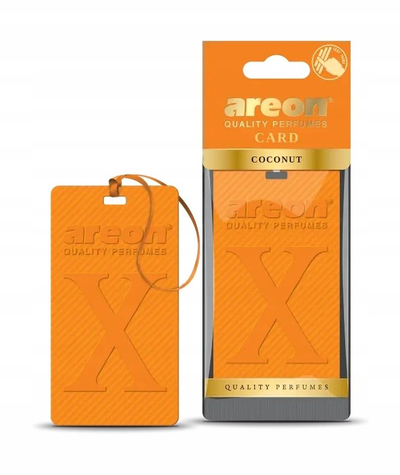 Aromatizues makine Areon X Version Card, erë kokosi, ngjyrë portokalli