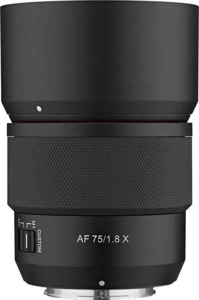 Objektiv Samyang AF 75mm f/1.8 për Fuji X, me autofokus, ngjyrë e zezë