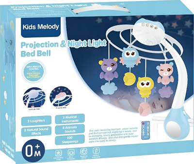 Karusel me projektor Tiny Love 3 në 1 HN177290, për krevat bebi, blu