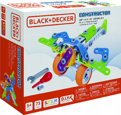 Set ndërtimi Black+Decker Folding Airplane, 73 pjesë, për fëmijë 5+