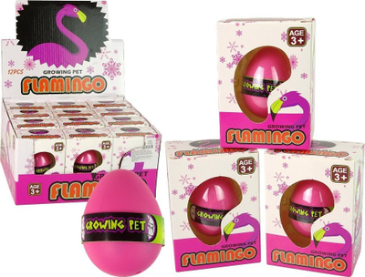 Vezë magjike rritëse Leantoys Flamingo, 6 cm, rozë