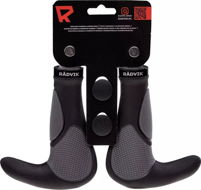 Gripa biçiklete Radvik 2GRIP 92800515826, për timon 22 mm, material gome