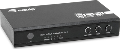 Ndërrues HDMI Equip 332725, 3x1, 4K 60Hz, i zi