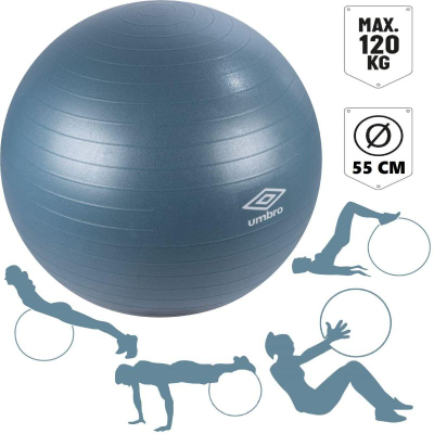 Top gjimnastike Umbro Fitness Ball, 55 cm, mban deri 120 kg, blu
