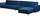 Kënd divan kadife ABERDEEN, modular, shtrat dopio, blu navy