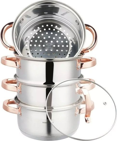 Tenxhere me avull Klausberg KB 7727, 18 cm, 2.5L, për induksion, inox rose gold