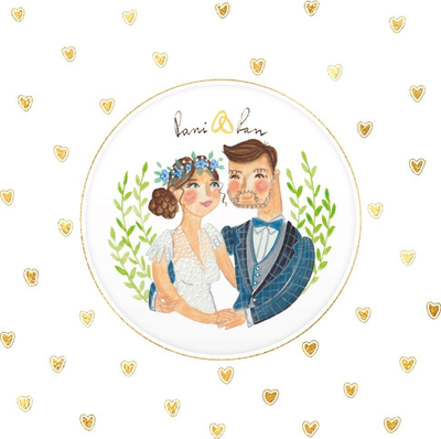 Kartolinë urimi HENRY Card KW Wedding Young Couple, 15 x 15 cm, me zarf, e bardhë