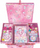 Set krijues Pulio Pecoware Ballerina Cat, kuti me rafte, ditar me aksesorë, rozë