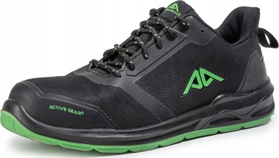 Këpucë sigurie Active Gear A-Run Low, S3, nr. 46, të zeza me jeshile