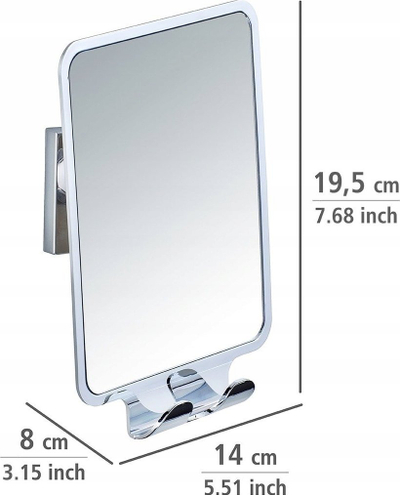 Pasqyrë muri Wenko Vacuum Loc Quadro, montim pa shpim, inoks