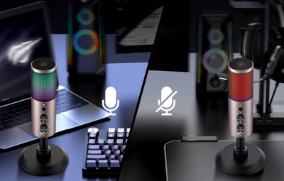 Mikrofon gaming Havit GK61 RGB, USB, për PC, gri