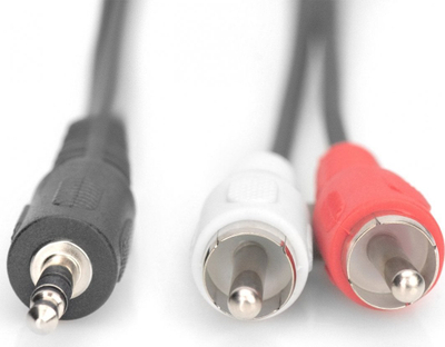 Kabllo audio Digitus Adapter, 3.5mm stereo në 2x RCA, i zi
