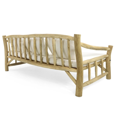 Sofa Torc druri teak natyral–e bardhë 210×100×80 cm (HM9339), bardhë