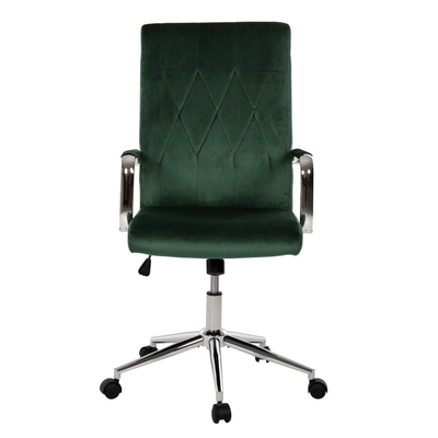 Karrige zyre Josef velur cypress green inox bazë 58×61×105–113 cm (HM1181.03), gjelbër