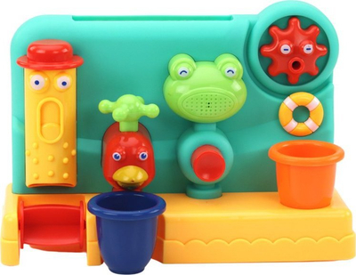 Играчка за бања Леантойс Bath Toy, панел со вакумски чашки, елементи со вода, шарена