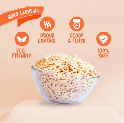 Rërë higjienike për mace Kit Cat Soya Clump Soybean, pjeshkë, 7L