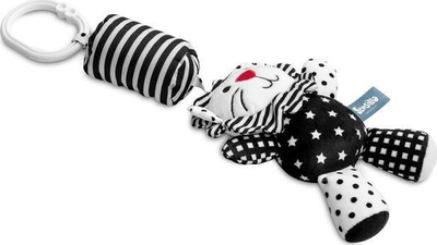 Висулка за количка Sensillo Black and White лав, играчка плиш, црно и бело