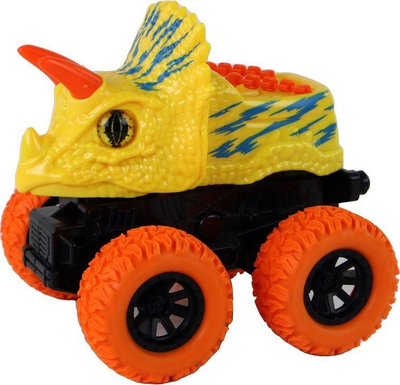 Makinë lodër LEAN Toys Triceratops, friction drive, e verdhë