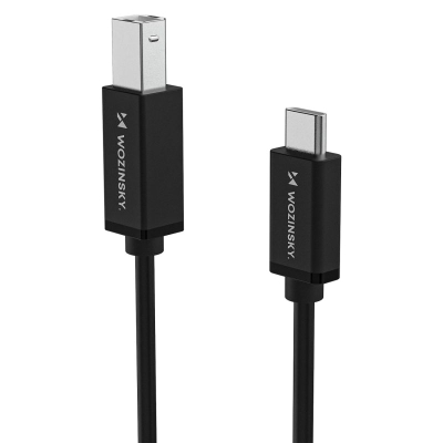 Kabllo USB Wozinsky WKDDY1S, USB-B në USB-C, 1m, USB 2.0, i zi