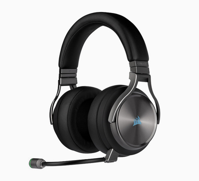 Kufje lojnash Corsair Virtuoso RGB Wireless SE, me disqe 50mm, Bluetooth, USB-C, gri metalike