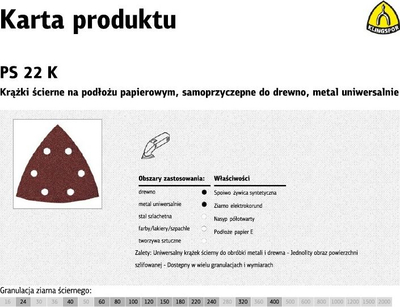 Letër gërryese trekëndore Klingspor, P150
