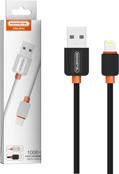 Kabllo USB Somostel SMS-8P03, USB A në Lightning, 1 m, e zezë