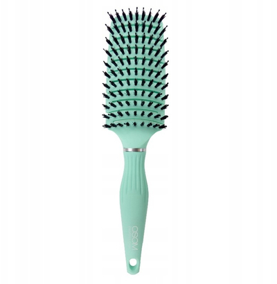 Furçë flokësh Osom Professional OSOMP02826, fleksibile, qime najloni dhe të egra, ngjyrë mint