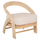 Karrige Donita rattan natyral jastëk i bardhë 67×74×78 cm (HM9838), bardhë