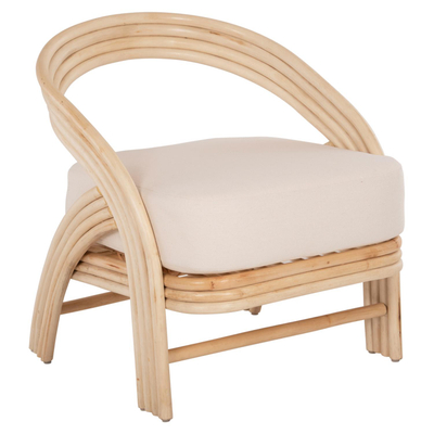 Karrige Donita rattan natyral jastëk i bardhë 67×74×78 cm (HM9838), bardhë