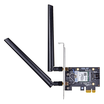 Kartë rrjeti Asus PCE-AXE5400, Wi-Fi 6E, Bluetooth 5.2, PCIe, e zezë