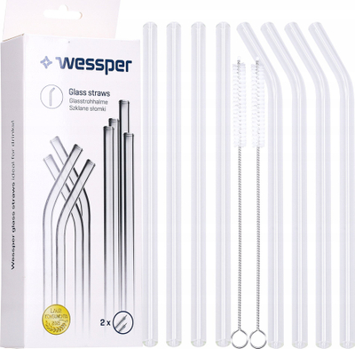 Set pipeta qelqi Wessper, 8 copë, me furça pastrimi, transparent