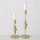 Mbajtëse qiriri dekorative Metal Candle Holder, set 2 copë, metal, jeshile khaki