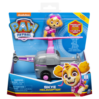 Lodër helikopter Spin Master Paw Patrol Skye, me kukull Skye, gri rozë