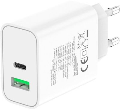 Полнач USB Techly 621901, 30W, GaN, бел