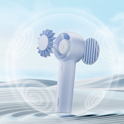Ventilator dore USB Baseus GoTrip DT1, 3 shpejtësi, bateri rikarikueshme, blu