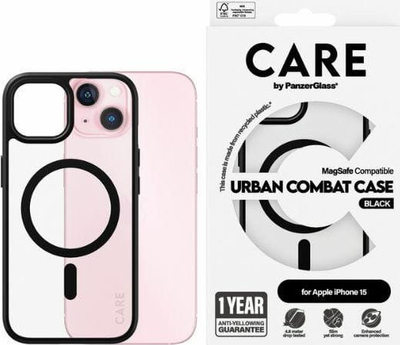 Заштитна маска за телефон Urban Combat MagSafe за iPhone 15, против удари, проѕирна