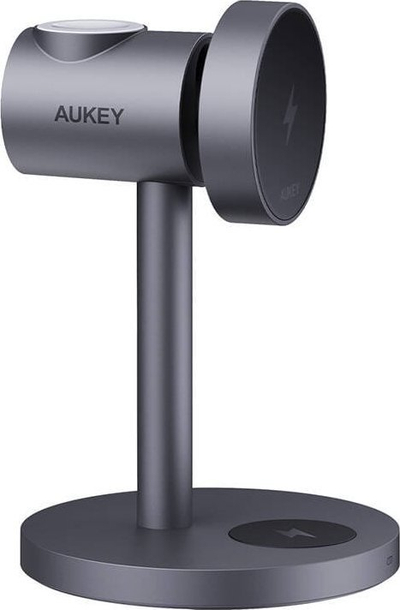 Karikues wireless Aukey LC-MC311 3 në 1, 15W Qi 2.0, PD 30W, i zi