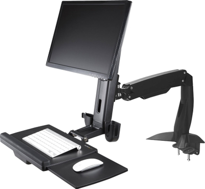 Krah monitori StarTech Sit Stand, për monitor 34\", fiksohet në tavolinë, i zi