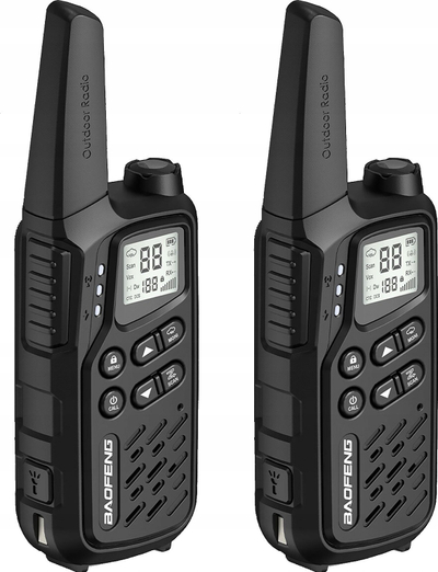 Radiolidhje Baofeng BF-T25E, PMR, rreze deri në 10 km, e zezë