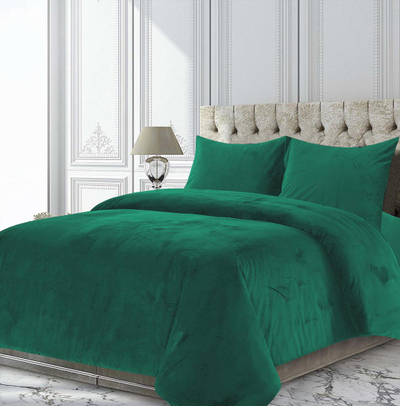 Set mbulesë jorgani Heinner King Size, 200x220 cm, kadife, e gjelbër