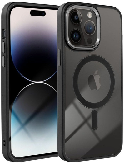 Капак за телефон OEM COLOR EDGE MAG COVER за iPhone 17 Air Pro, MagSafe, проѕирен, црн