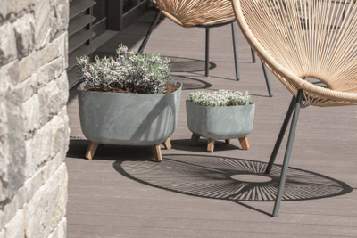 Vazo dekorative GRACIA Square, efekt betoni, 39 cm, gri