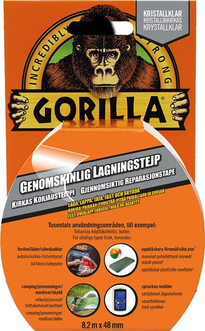 Shirit ngjitës Gorilla Glue Tape, transparent, 8.2 m, 48 mm
