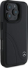 Mbulesë telefoni Mercedes Benz Curved Stitches për iPhone 16 Pro 6.3", lëkurë e zezë