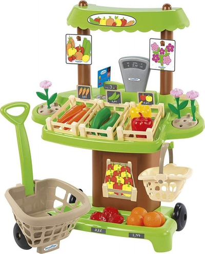 Loje Ecoiffier dyqan me perime dhe fruta, 35 gjoja, shumngjyrsh