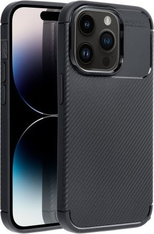 Mbrojtëse telefoni Carbon Premium, TPU që s’e ha goditja, për iPhone 14, e zezë