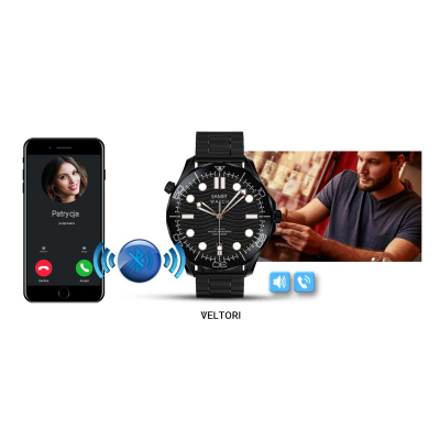 Smartwatch Veltori VT150 1, ekran 1.52", IP68, i zi