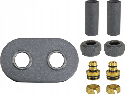 Set rozete dyshe Concealing, për tub PEX 16 x 3/4, me manzheta 50 mm, grafit
