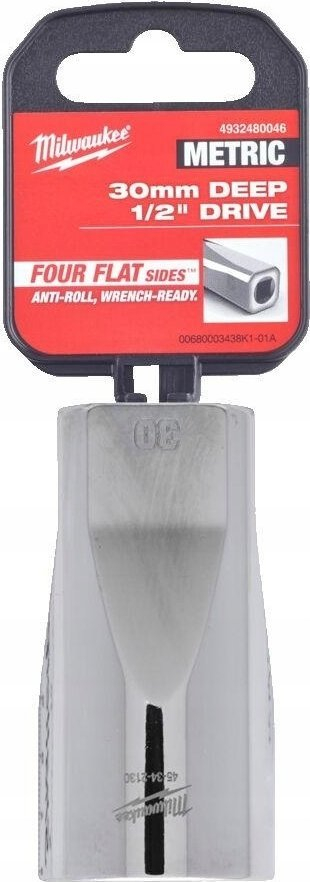 Çelës tubor Milwaukee Metric Deep, 1/2" drive, 32mm, ngjyrë argjendtë