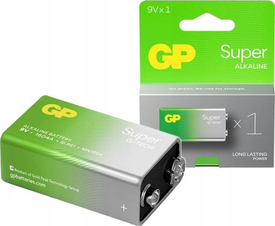 Bateri alkaline GP Super SUP1604A251C1, 9V, 1 copë